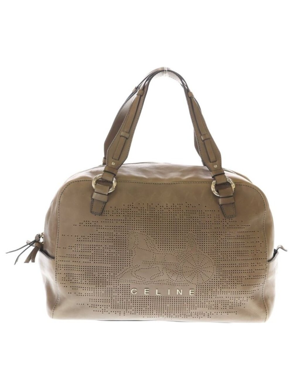 Celine Boogie Boston Bag Beige Brown Leather Gold - Picture 1 of 7